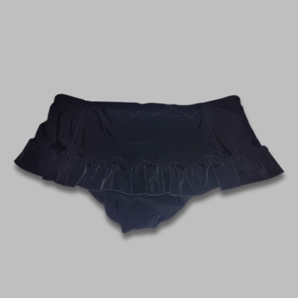 Torrid Swim Skirt Built-in Brief Flirty Ruffle Ribbon Bow Black Women’s 1X - Picture 2 of 6